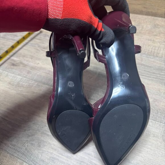 Calvin Klein Gilisa Burgundy Leather Pumps Women's Size 9.5 - Picture 3 of 6